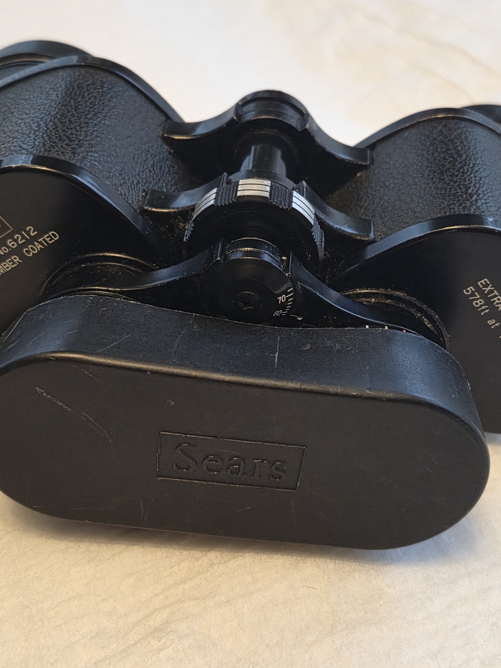 Sears Black Binoculars with Textured Grip and Case